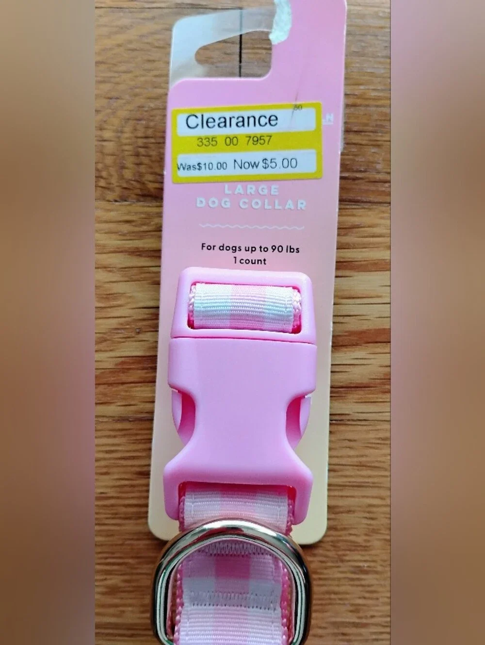 NWT (MSRP $10) Stoney Clover Lane x Target Pink Gingham Large Dog Collar #2 prep